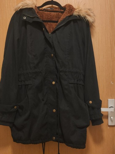Ladies black parka - style, coat