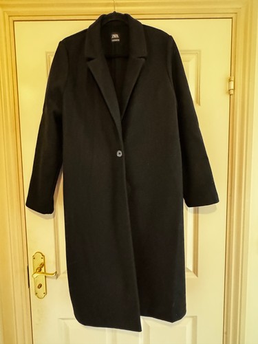 Zara black single button coat
