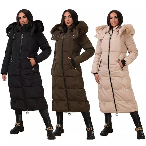 Women long quilted jacket - long,