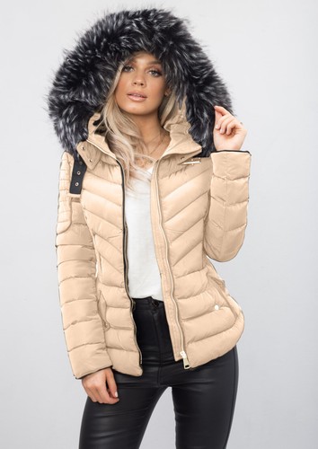Womens ladies quilted faux fur - ladies,