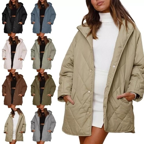 Ladies quilted jacket long - quilted,