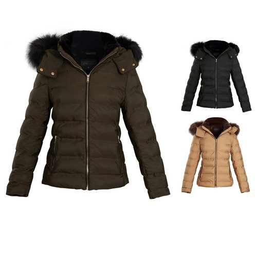 Ladies quilted faux - quilted, fur