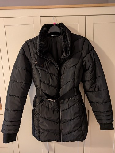 Ladies black quilted - black, coat
