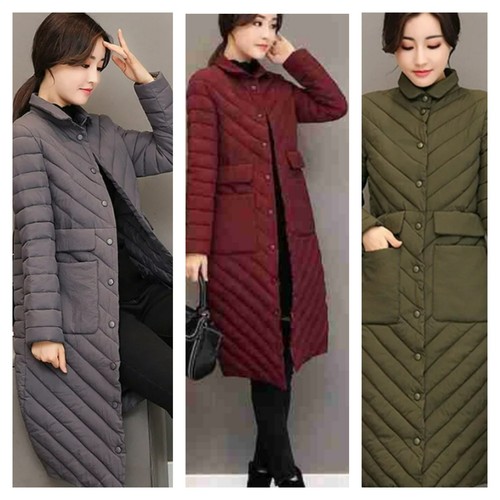 Womens quilted padded long - womens,