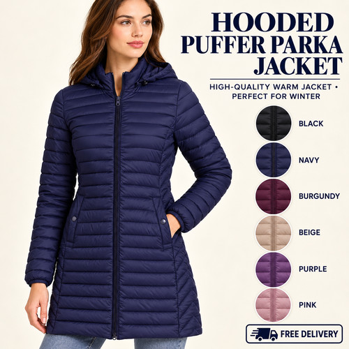 Womens long trimmed hooded - long,